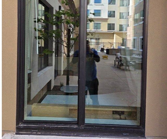 Clean commercial glass door